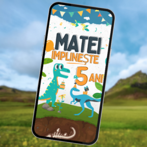 Invitație aniversare video Jurassic